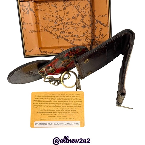 New Patricia Nash 2 Pc. In Golden Rustic Forest Wallet and Mirror Set P886400 - Picture 10 of 16